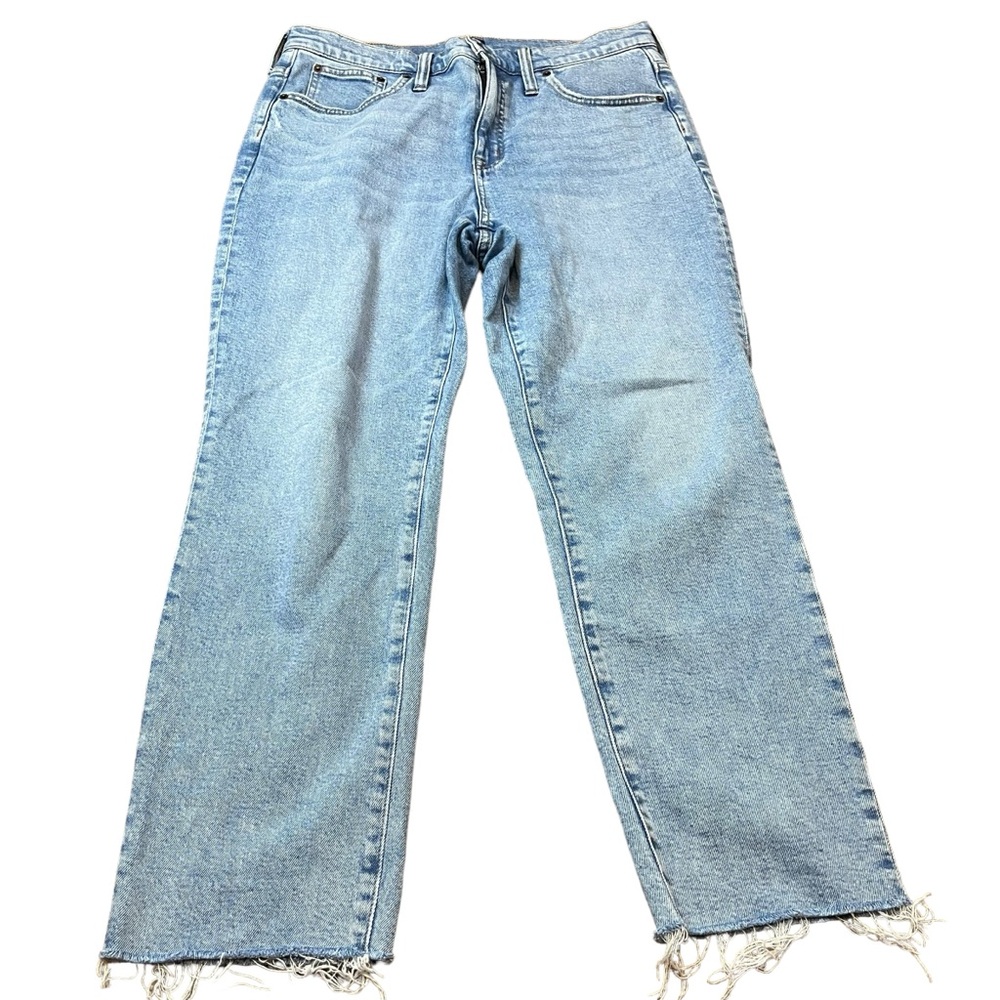 J. Crew Light Wash Straight Leg Raw Hem Jeans Size 31 Women